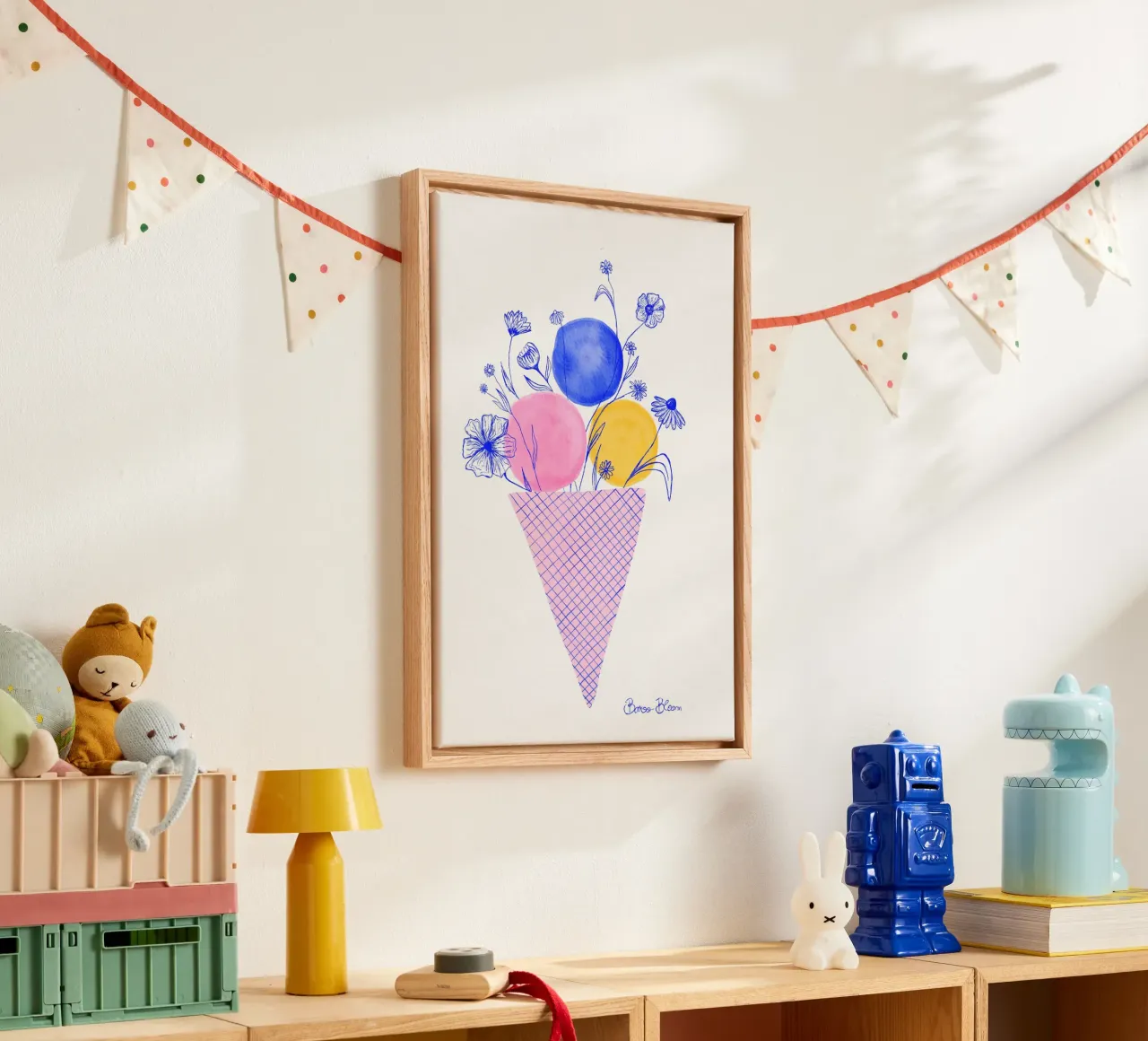 Fiori di gelato tela con Cornice a cassetta da Pictufy Sun & Spirit