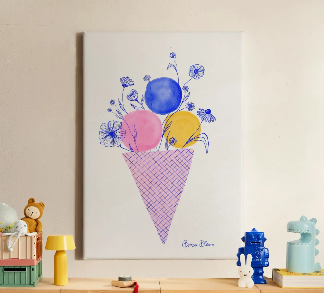 Fiori di gelato tela con Cornice a cassetta da Pictufy Sun & Spirit