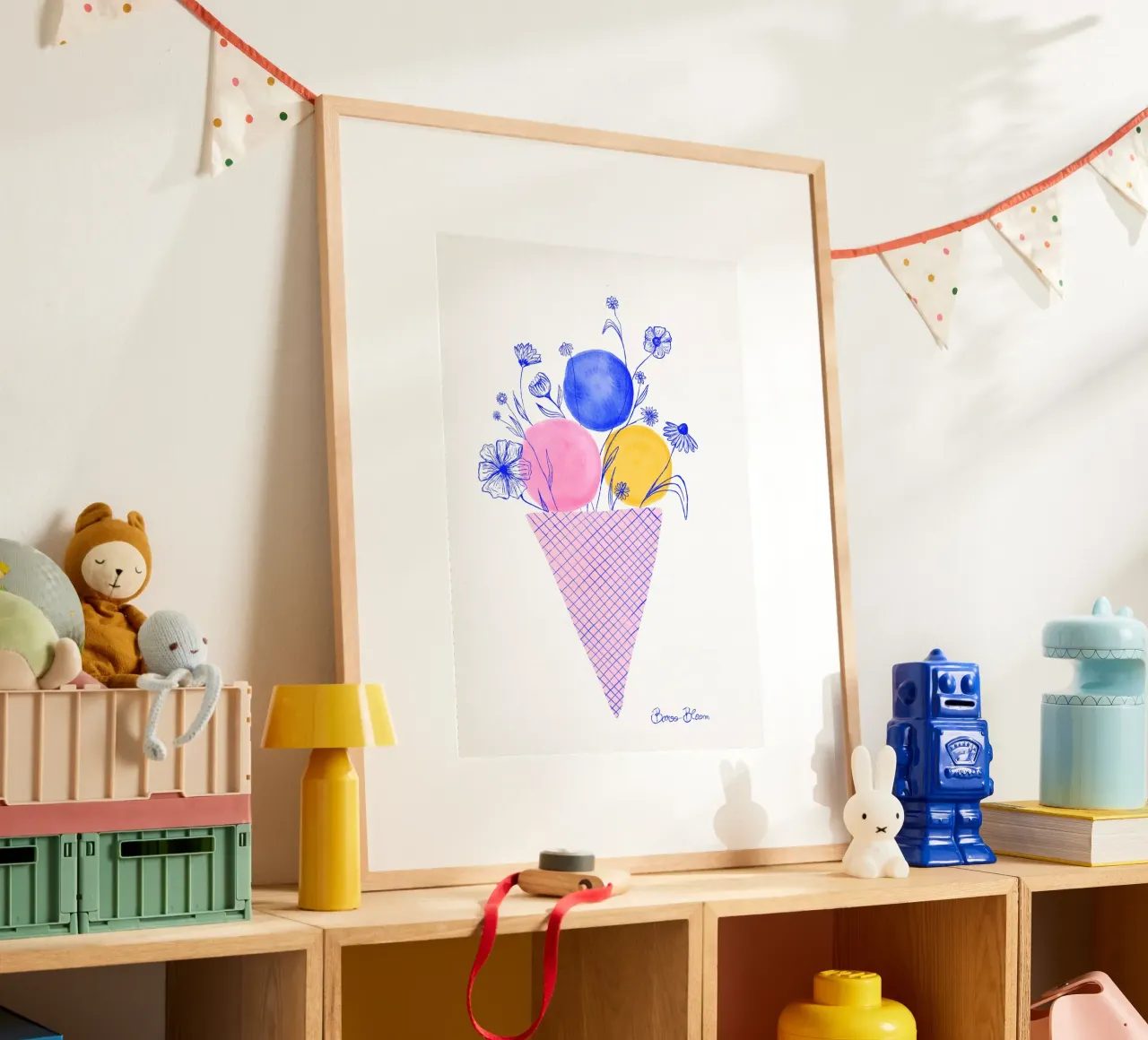 Fiori di gelato poster con telaio in alluminio da Pictufy Sun & Spirit