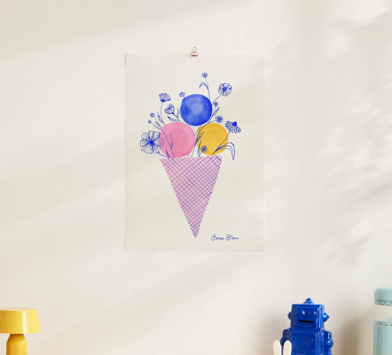 Fiori di gelato poster con telaio in alluminio da Pictufy Sun & Spirit