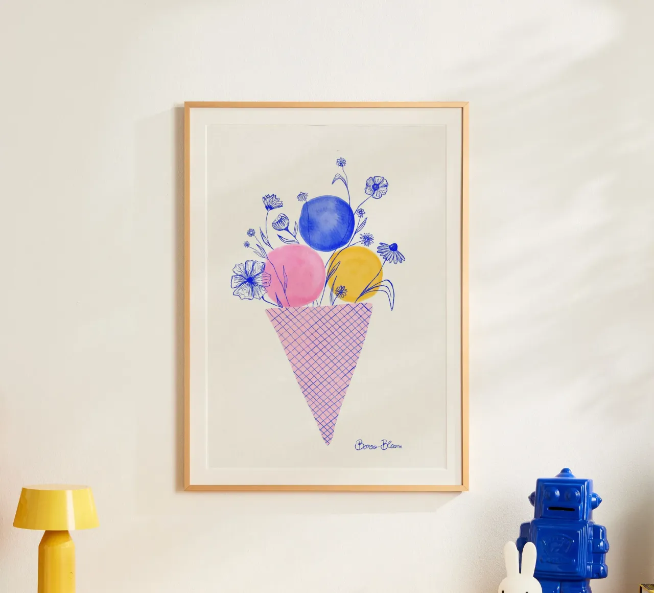 Fiori di gelato poster con telaio in alluminio da Pictufy Sun & Spirit