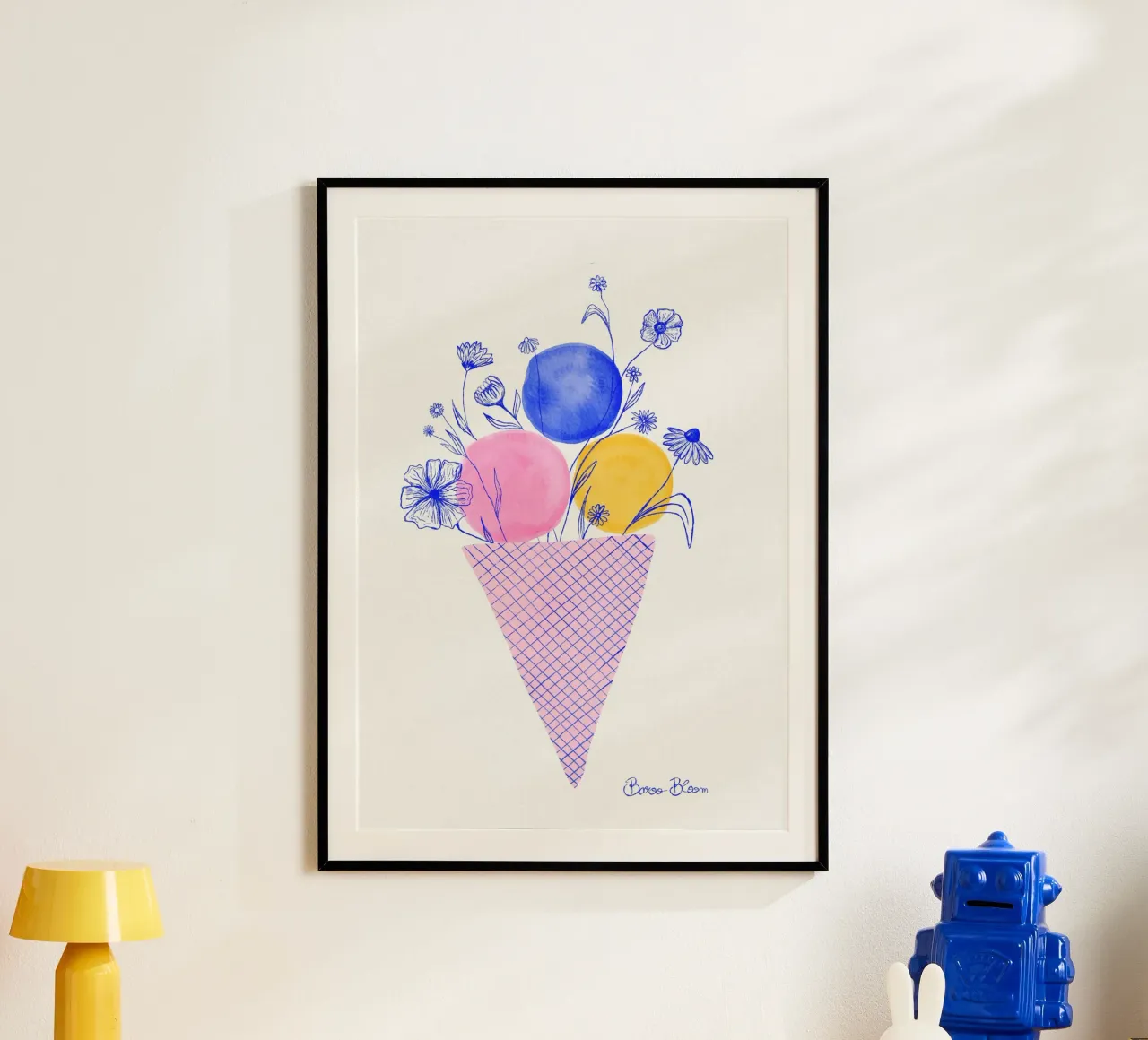 Fiori di gelato poster con telaio in alluminio da Pictufy Sun & Spirit
