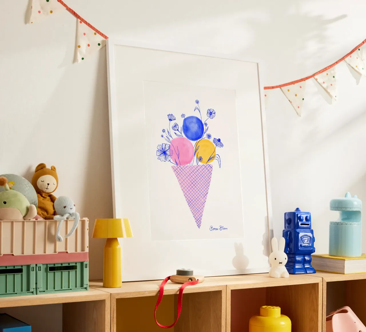 Fiori di gelato poster con telaio in alluminio da Pictufy Sun & Spirit