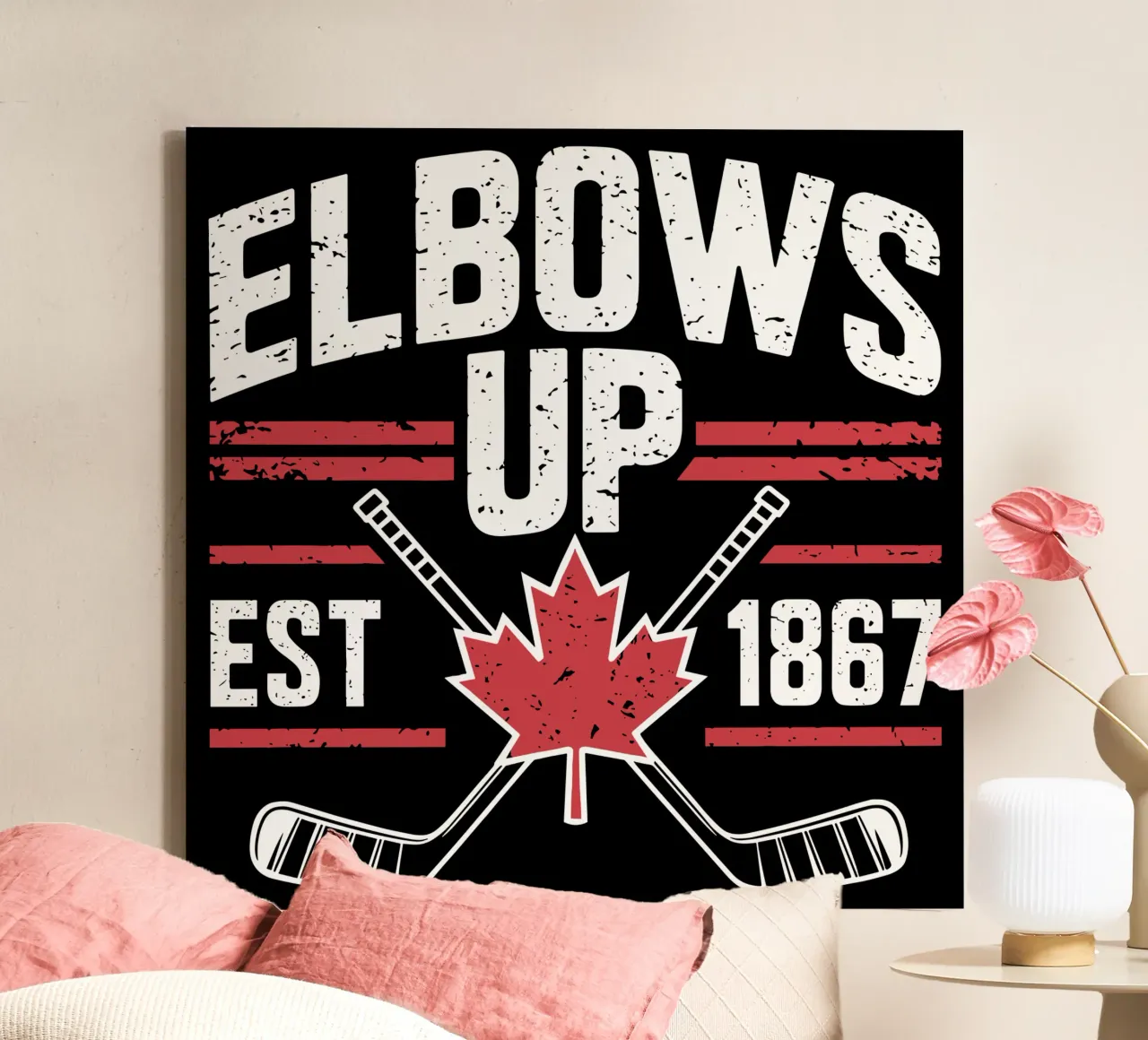 Elbows Up Canada V2 canvas by heatherloulin