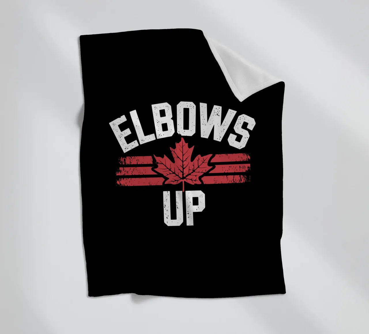 Elbows Up Canada V3 fleece blanket by heatherloulin