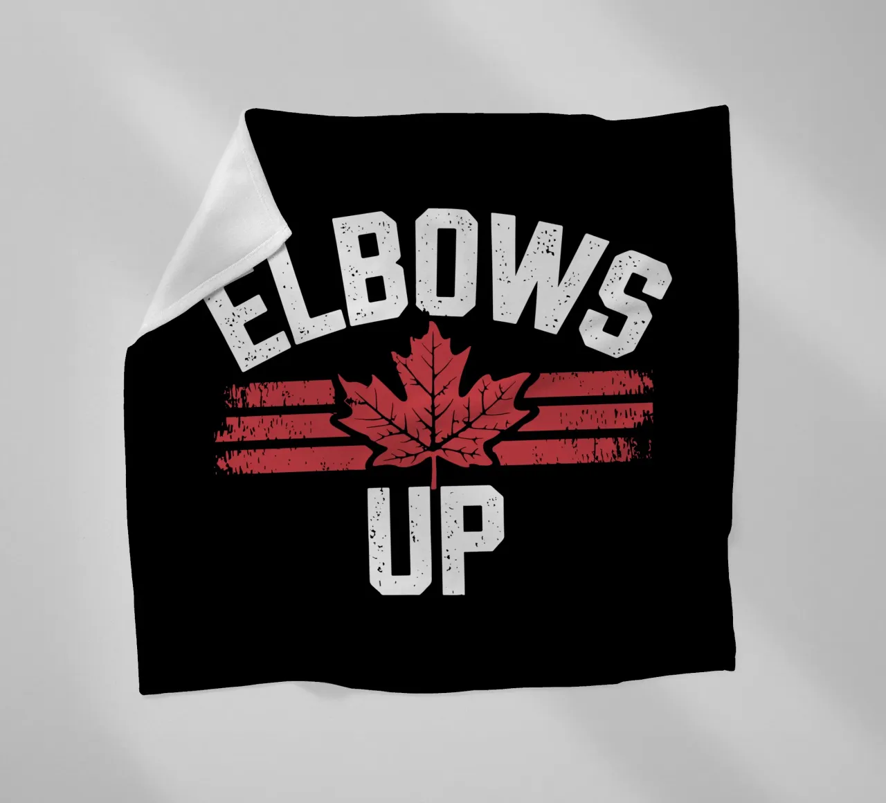 Elbows Up Canada V3 fleece blanket by heatherloulin
