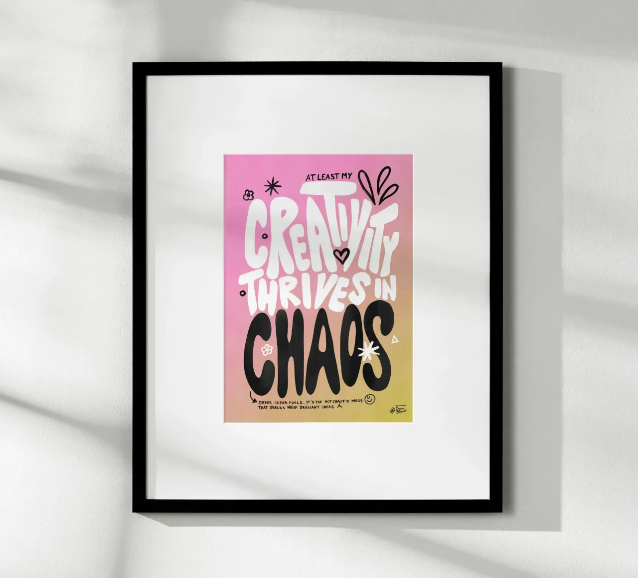 Caos creativo poster con telaio in alluminio da Pictufy Sun & Spirit