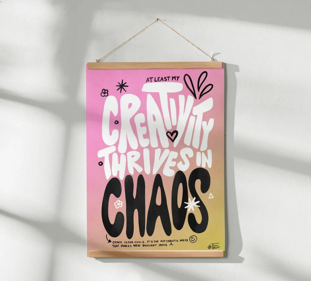 Caos creativo poster con telaio in alluminio da Pictufy Sun & Spirit