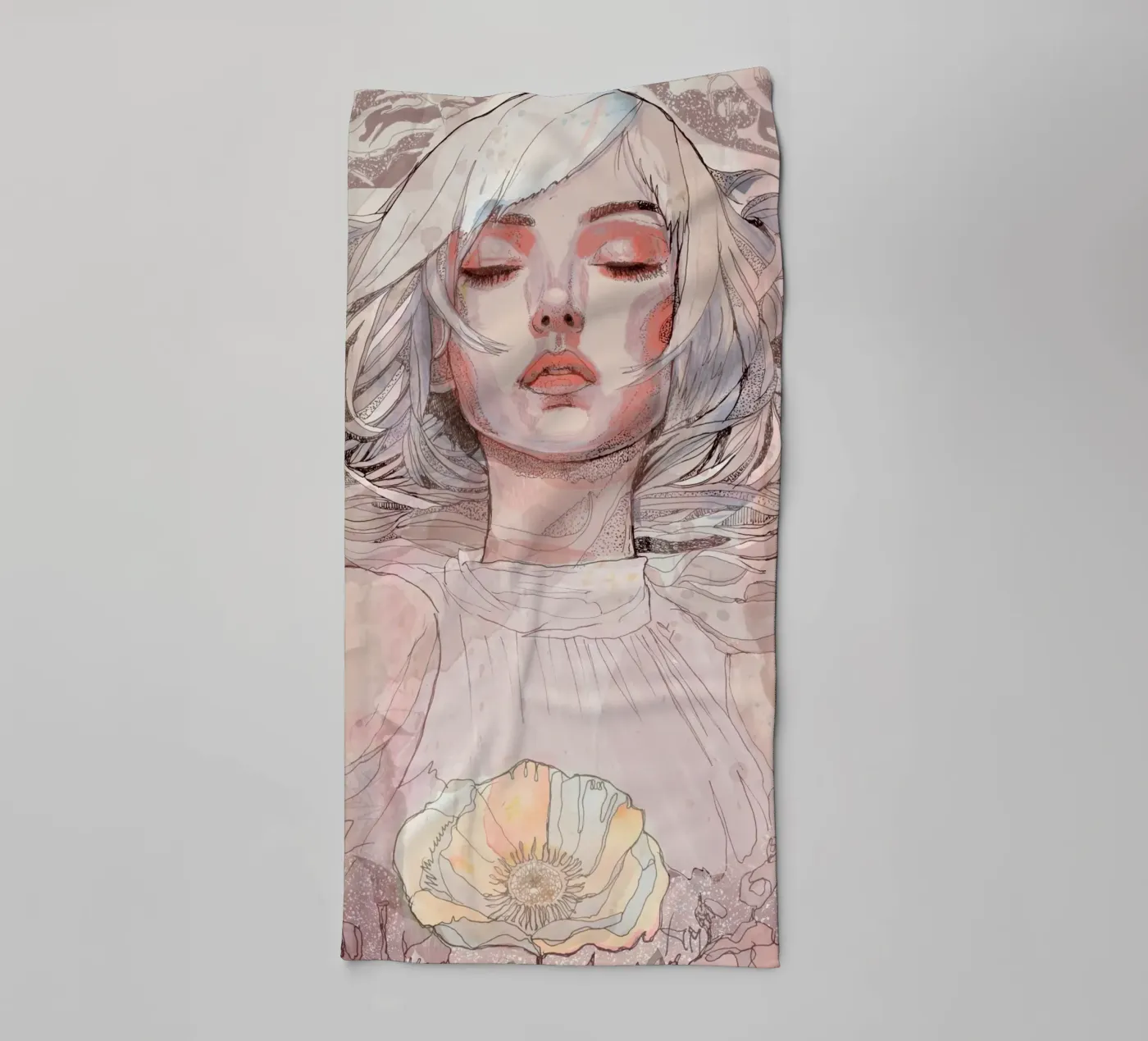 bloem badhanddoek van Giulio Iurissevich