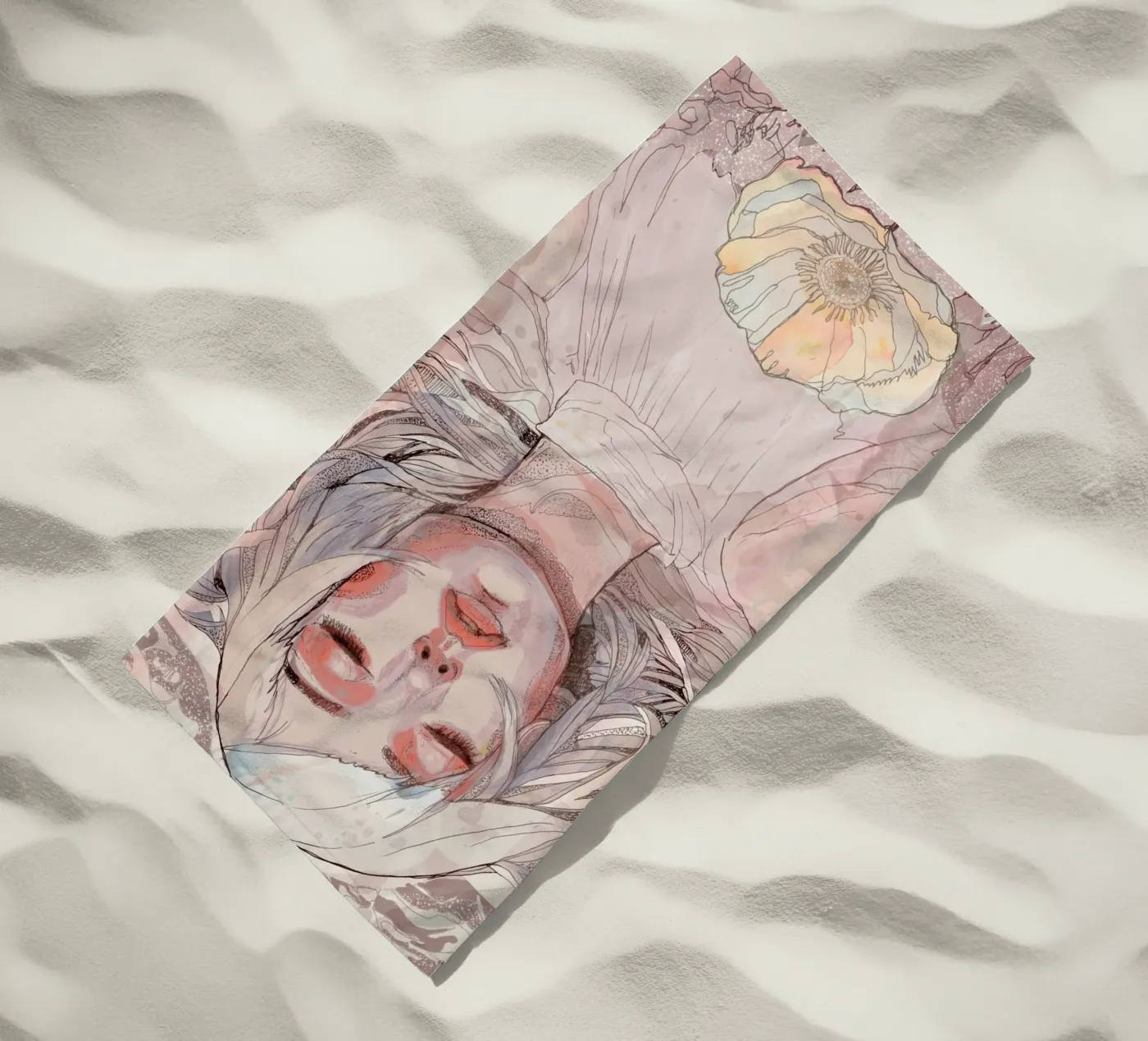 bloem strandhanddoek van Giulio Iurissevich