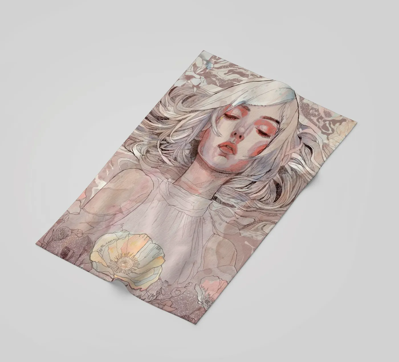 bloem strandhanddoek van Giulio Iurissevich