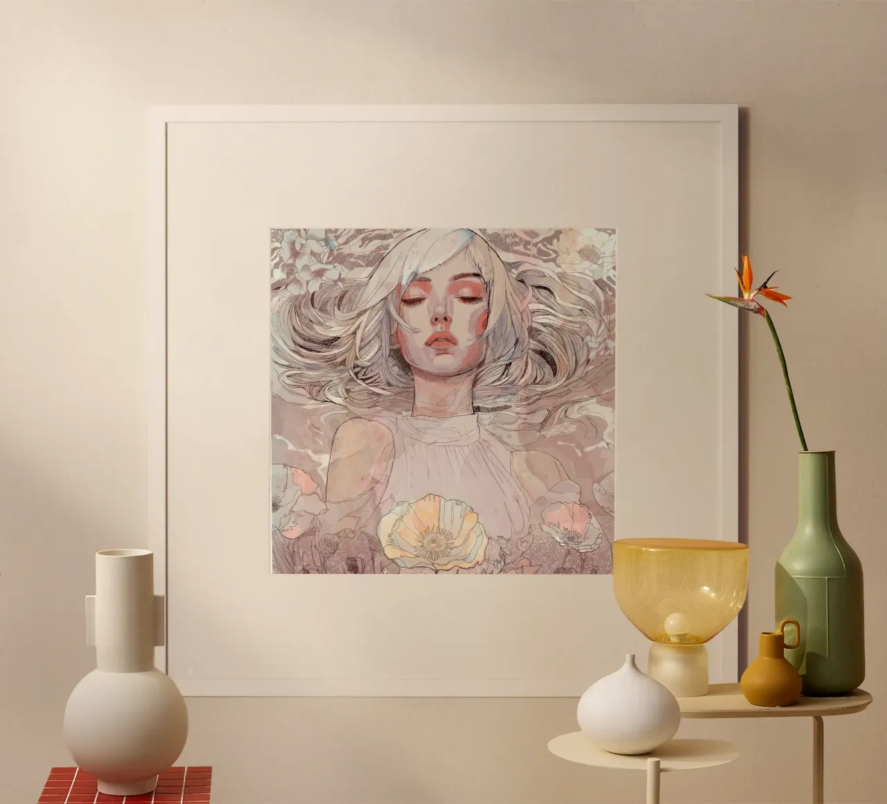 fiore poster con telaio in alluminio da Giulio Iurissevich