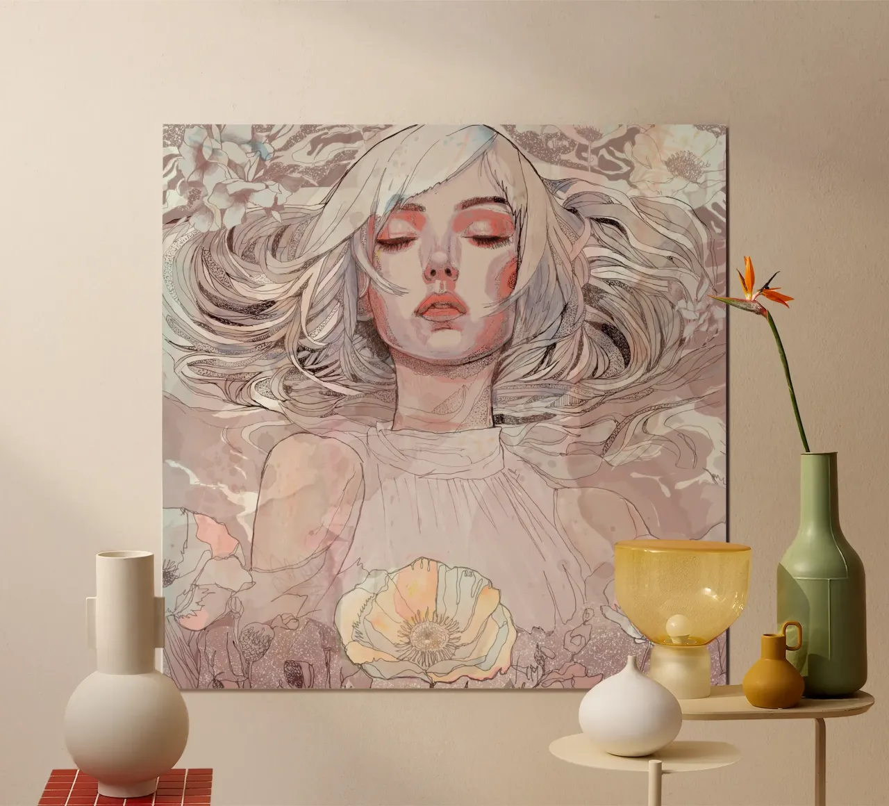 fiore poster con telaio in alluminio da Giulio Iurissevich