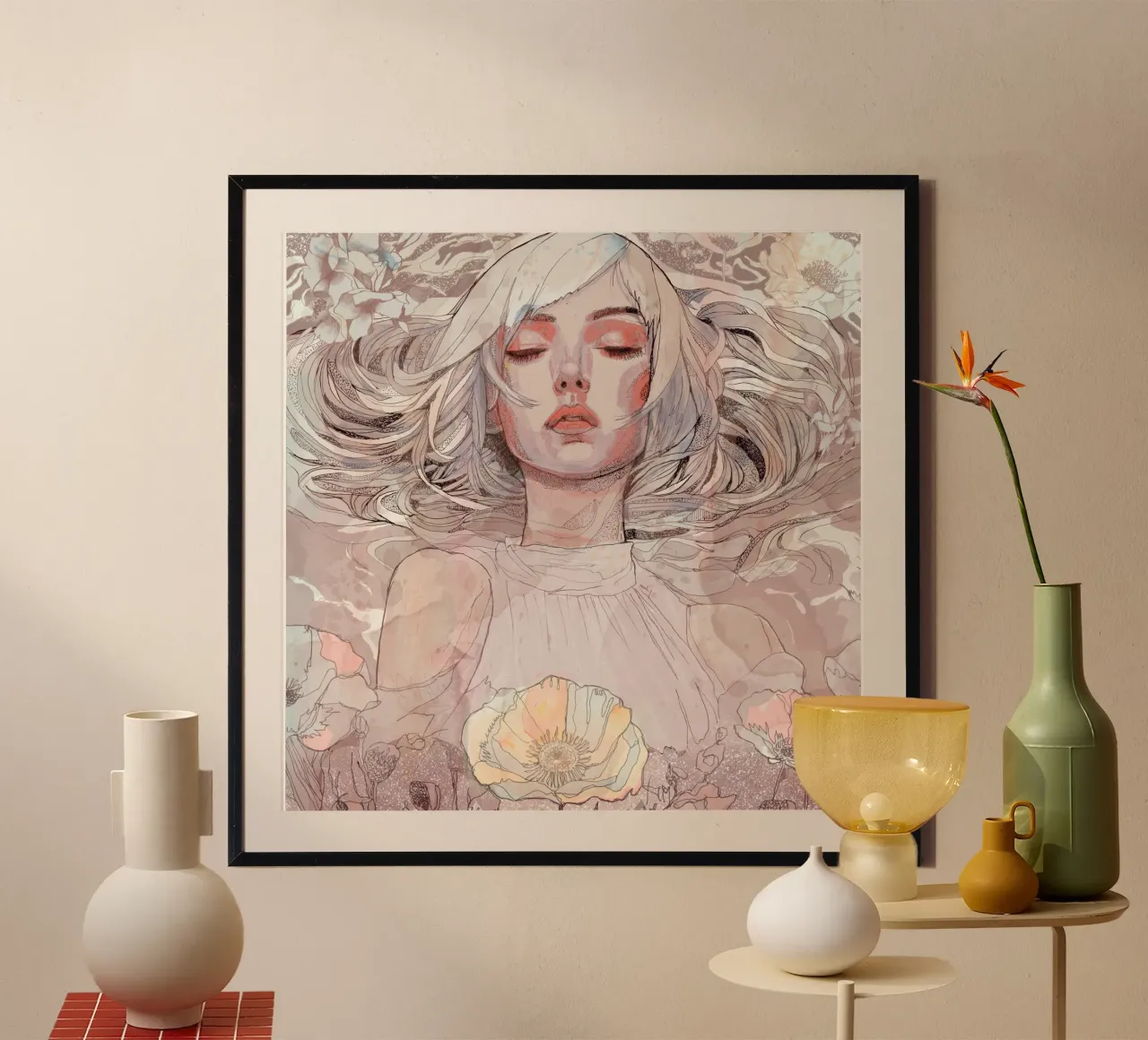fiore poster con telaio in alluminio da Giulio Iurissevich