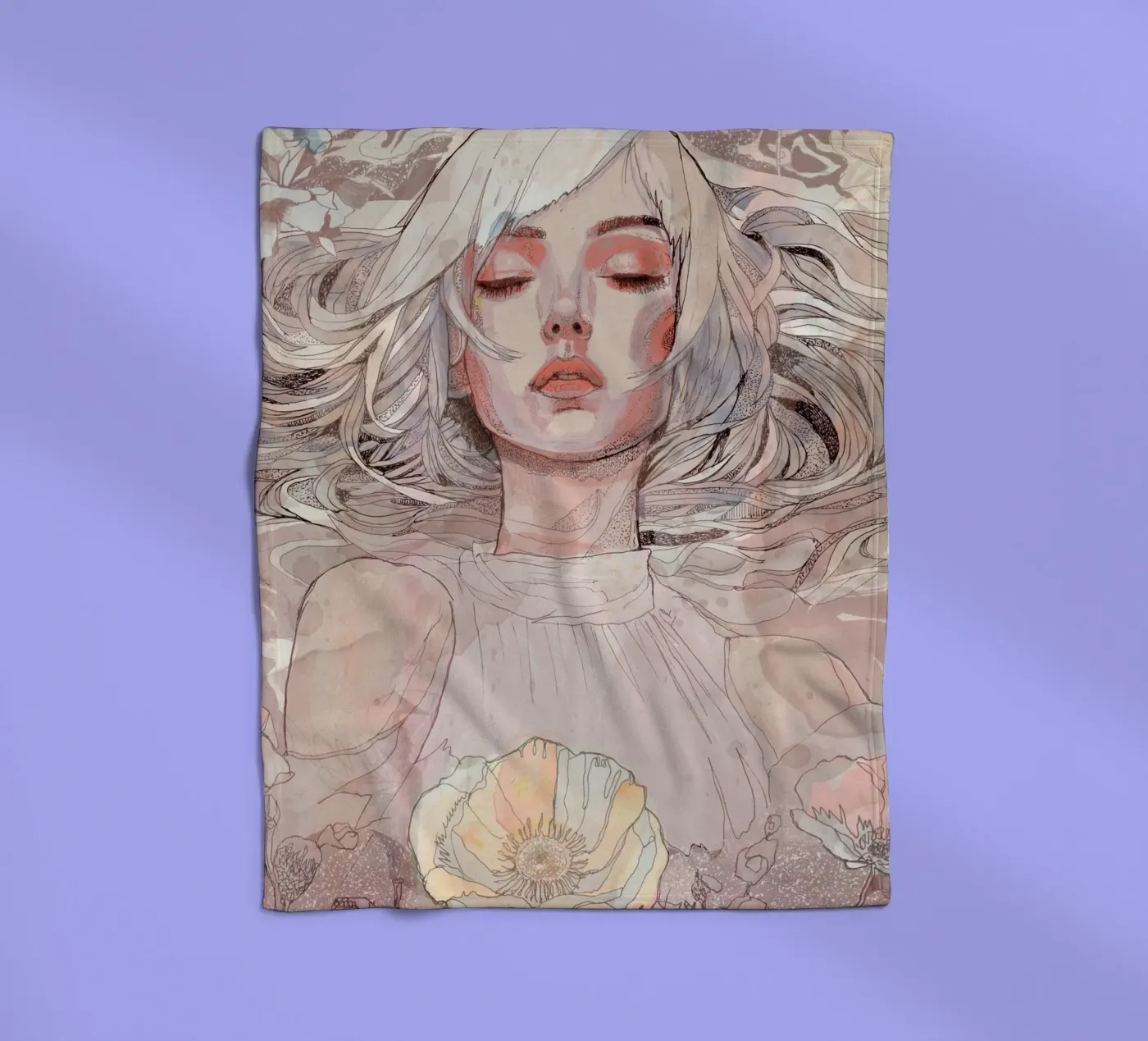 flower fleece blanket by Giulio Iurissevich