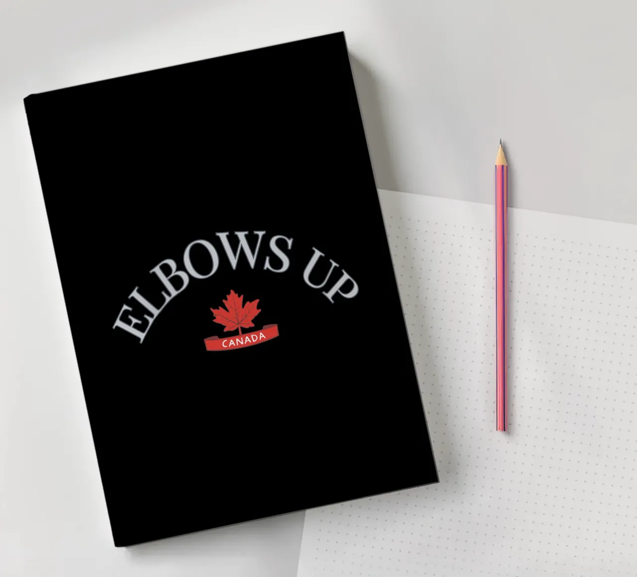 Elbows Up Canada V4 notebook by heatherloulin