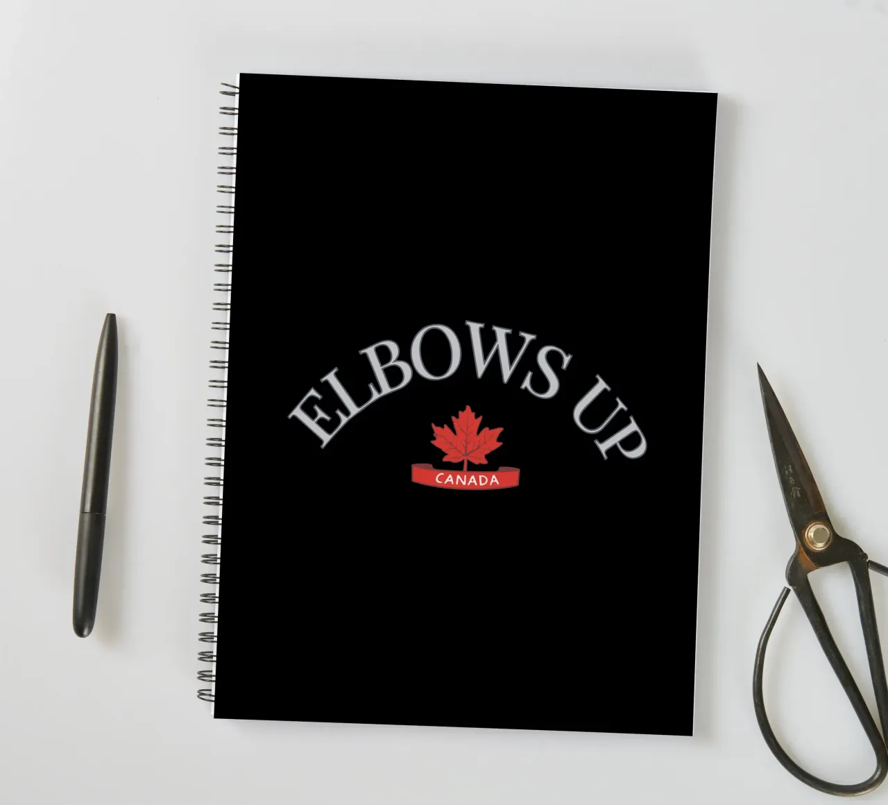 Elbows Up Canada V4 spiral notebook by heatherloulin