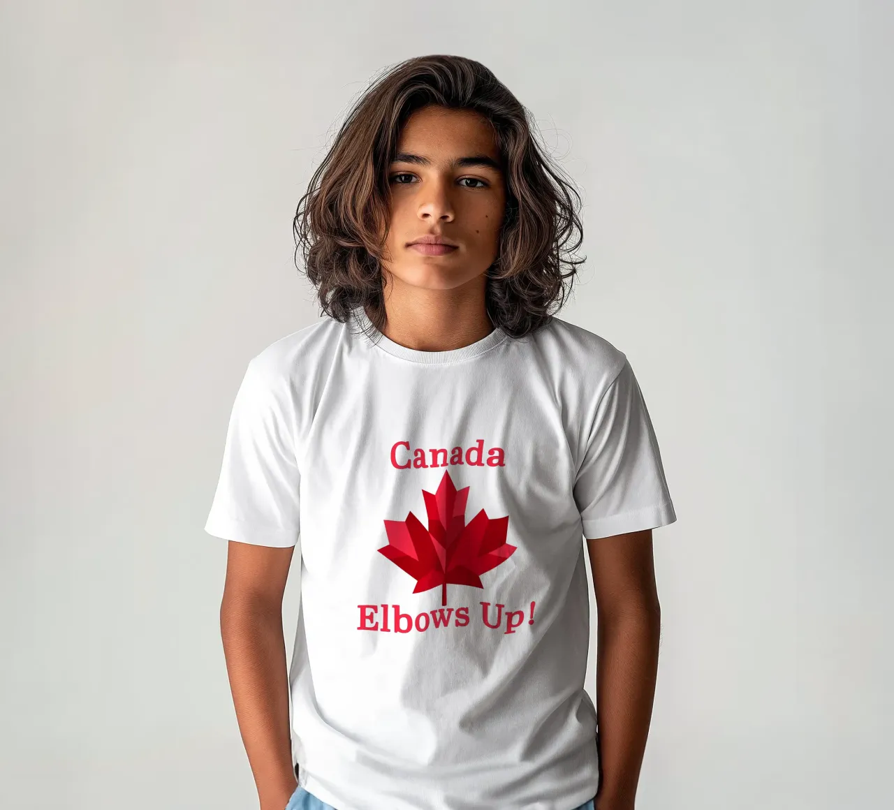 Elbows Up Canada V6 kids t-shirt by heatherloulin