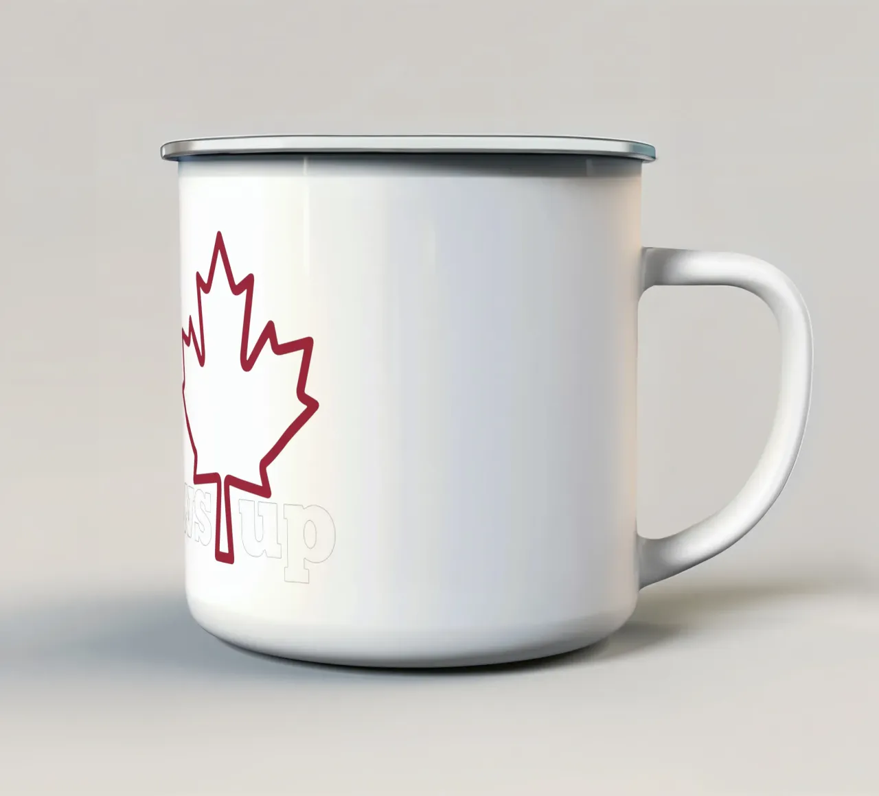Gomiti in su Canada V8 tazza in smalto da heatherloulin