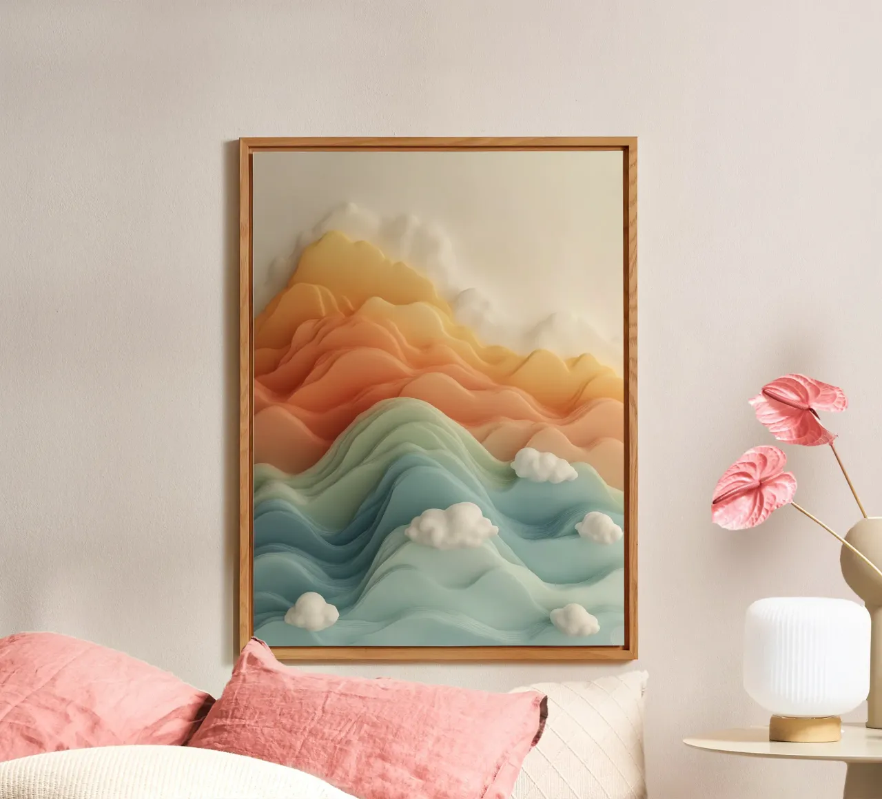 Paesaggio 3d a pastello alluminio dibond da Little Things