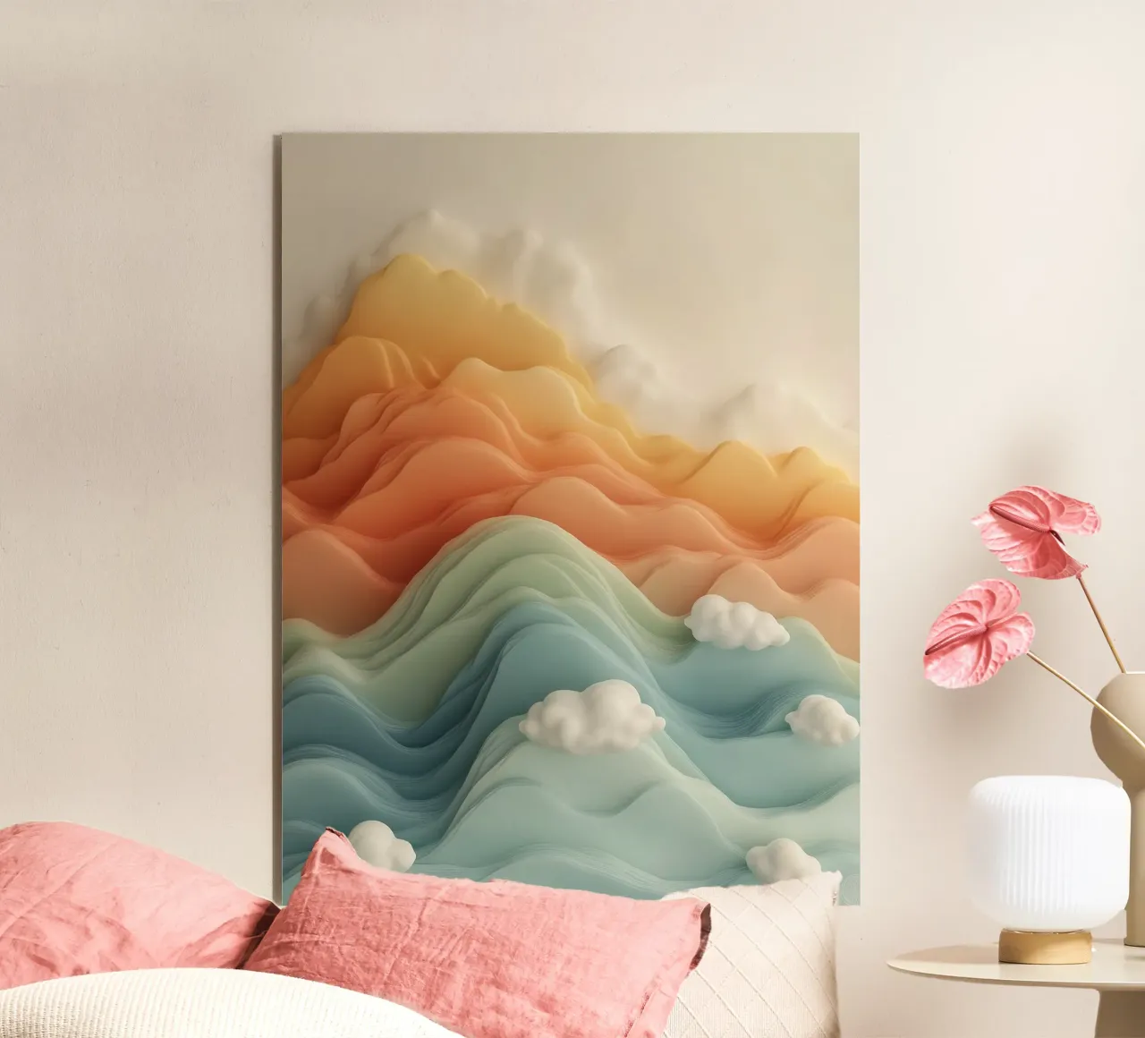 Paesaggio 3d a pastello alluminio dibond da Little Things