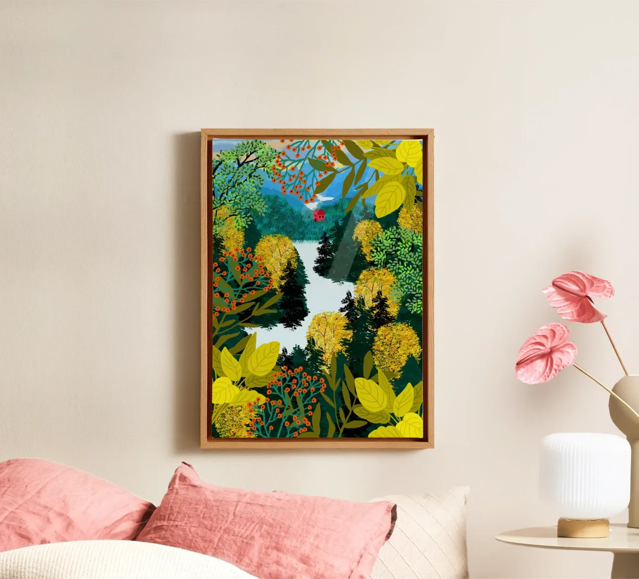 View From the Mountain canvas with Floater frame by Pictufy Sun & Spirit