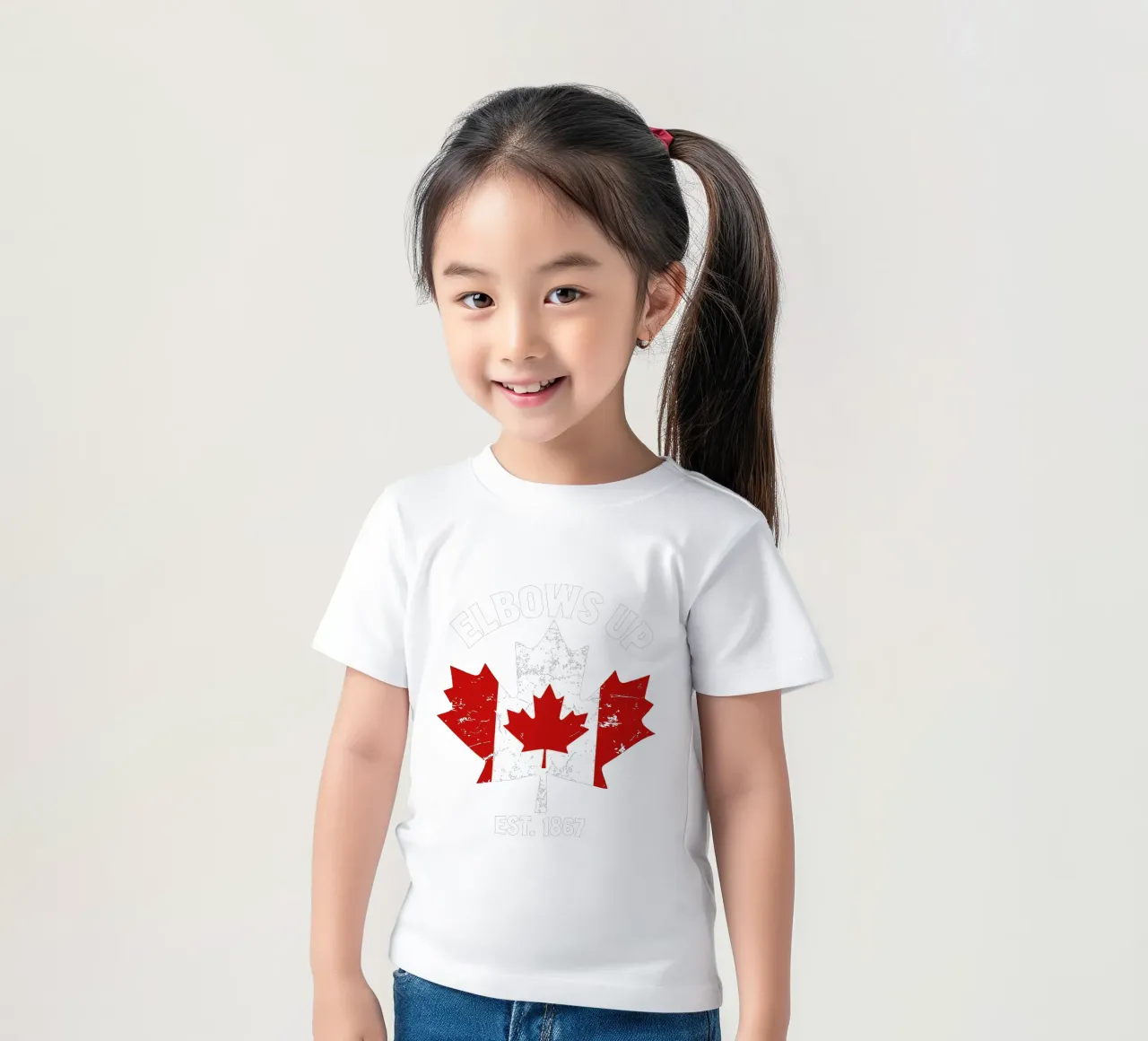 Elbows Up Canada V9 kids t-shirt by heatherloulin