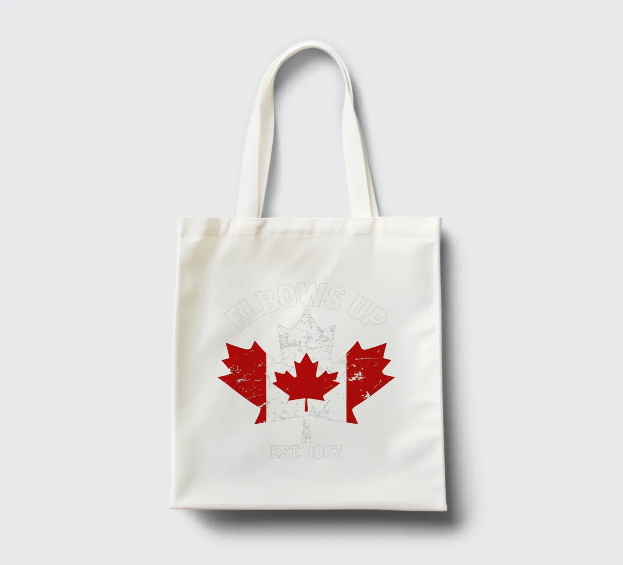 Elbows Up Canada V9 tote bag by heatherloulin