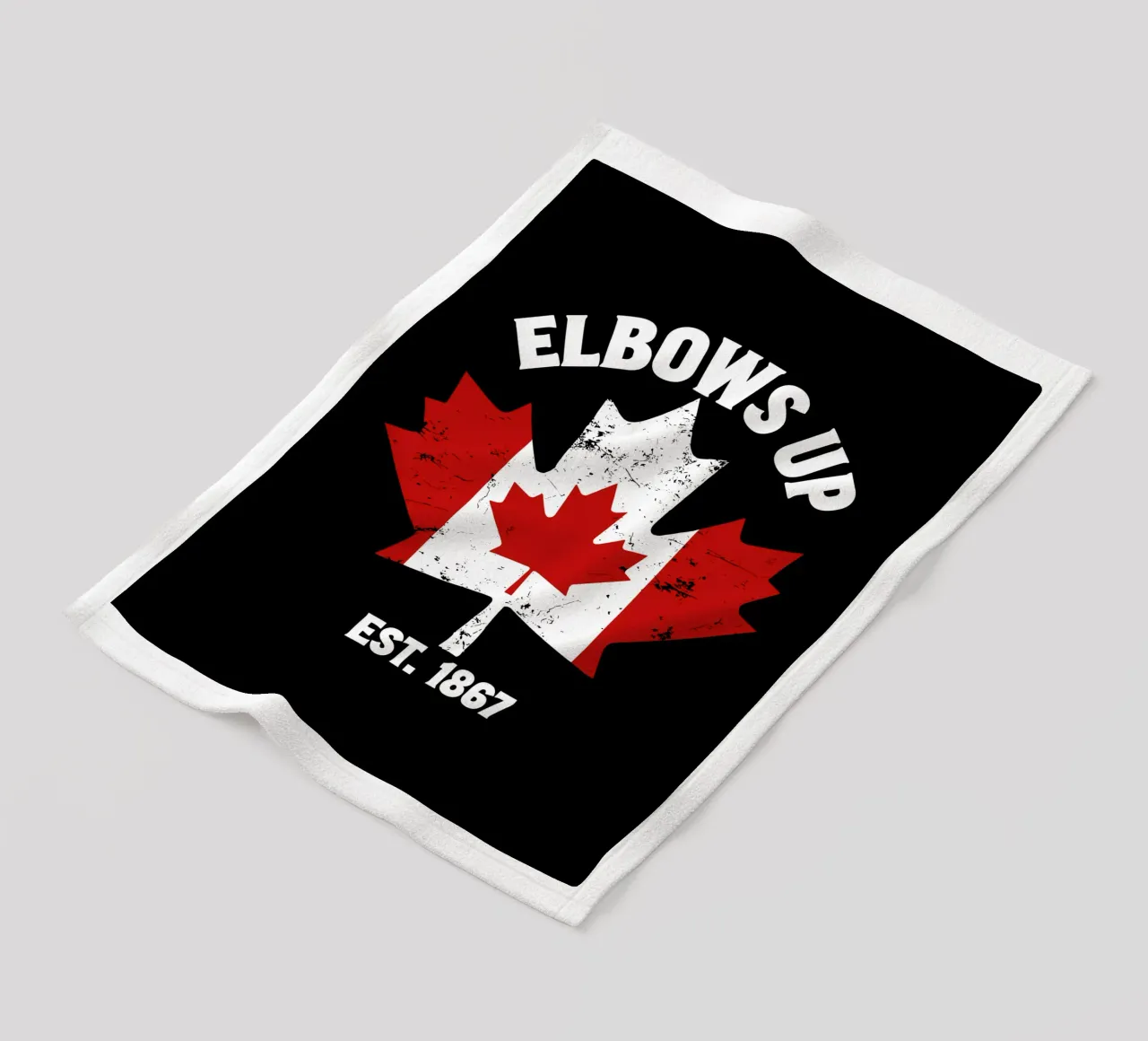 Elbows Up Canada V9 fleece blanket by heatherloulin