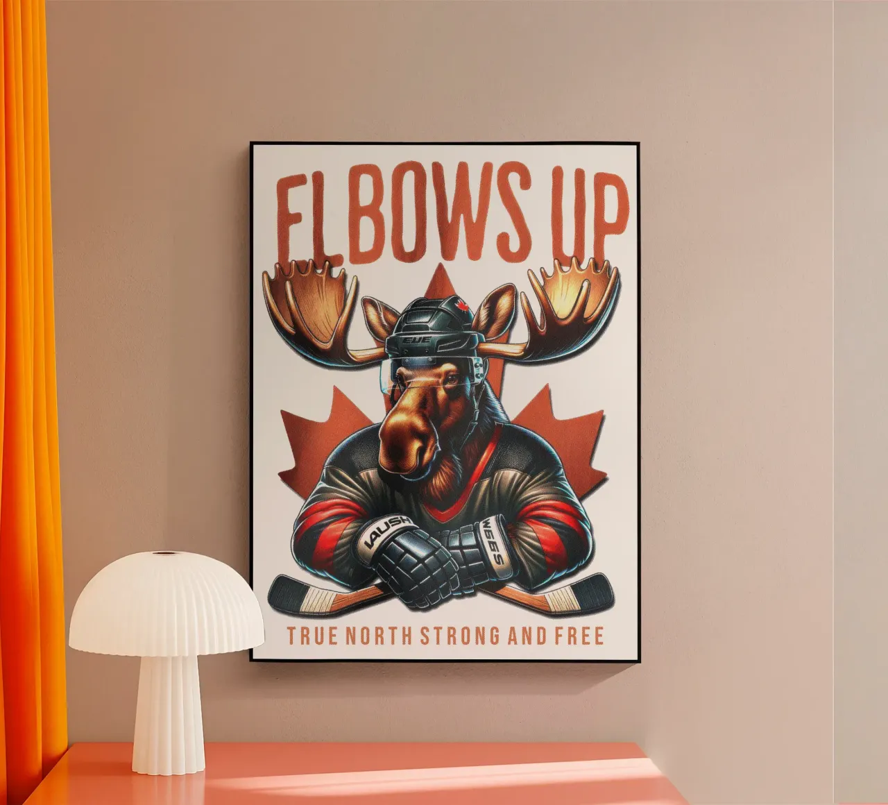 Elbows Up Canada V11 acrylic glass by heatherloulin
