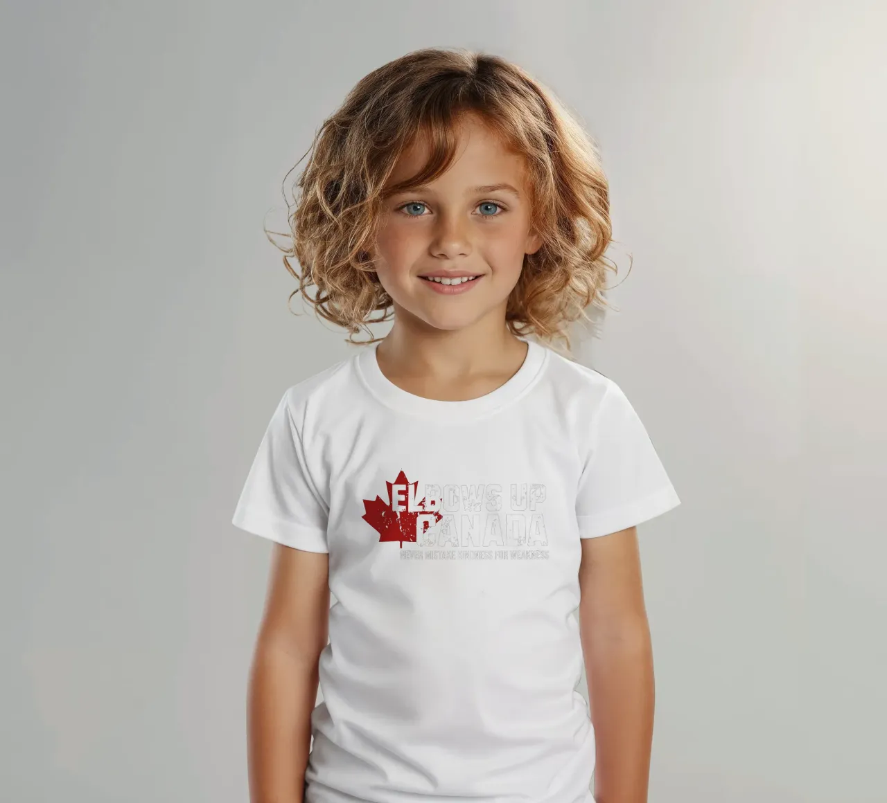 Elbows Up Canada V12 kids t-shirt by heatherloulin