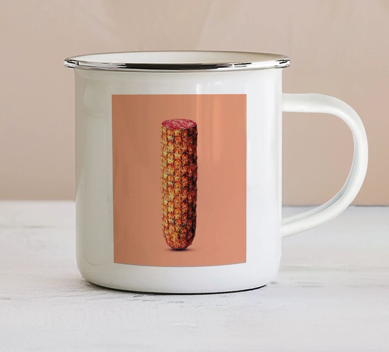 Pineapple Sausage tazza in smalto da suckertom