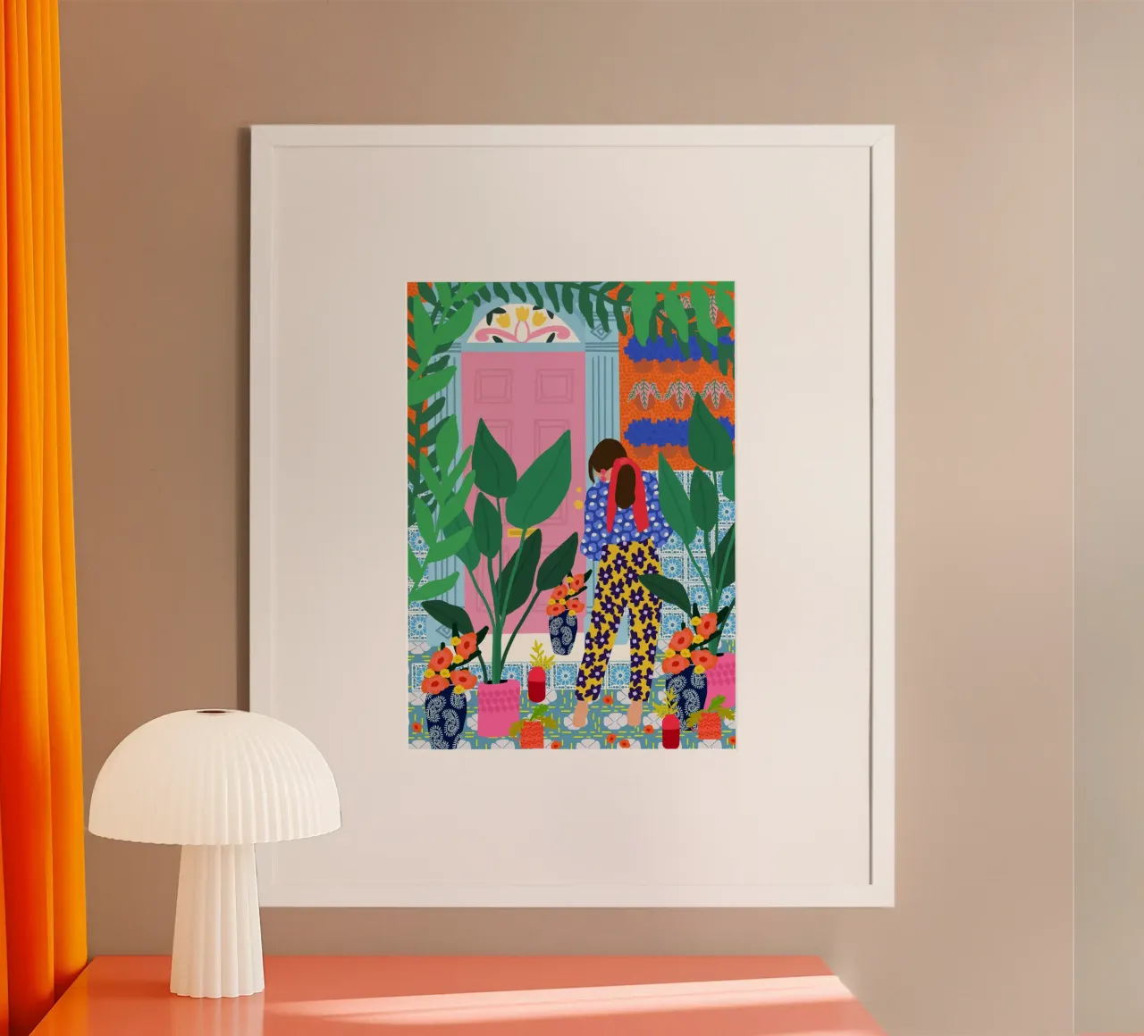 Ragazza floreale poster con telaio in plastica da Pictufy Sun & Spirit