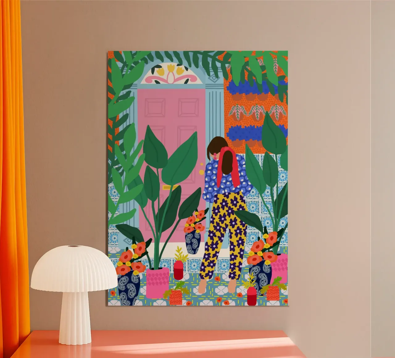 Ragazza floreale poster con telaio in plastica da Pictufy Sun & Spirit