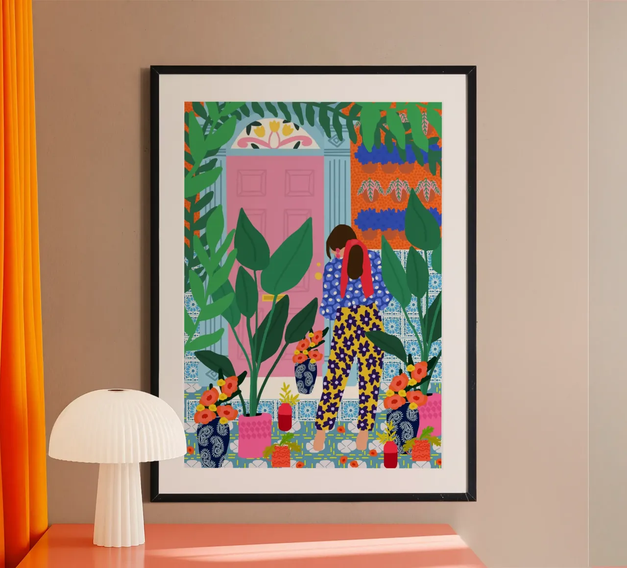 Ragazza floreale poster con telaio in plastica da Pictufy Sun & Spirit