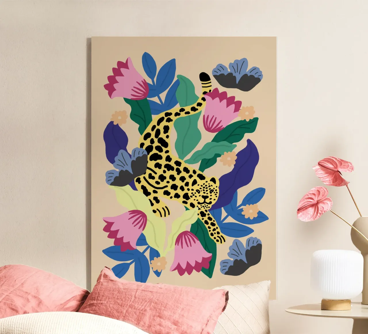 Leopardo floreale plexiglass da Pictufy Sun & Spirit