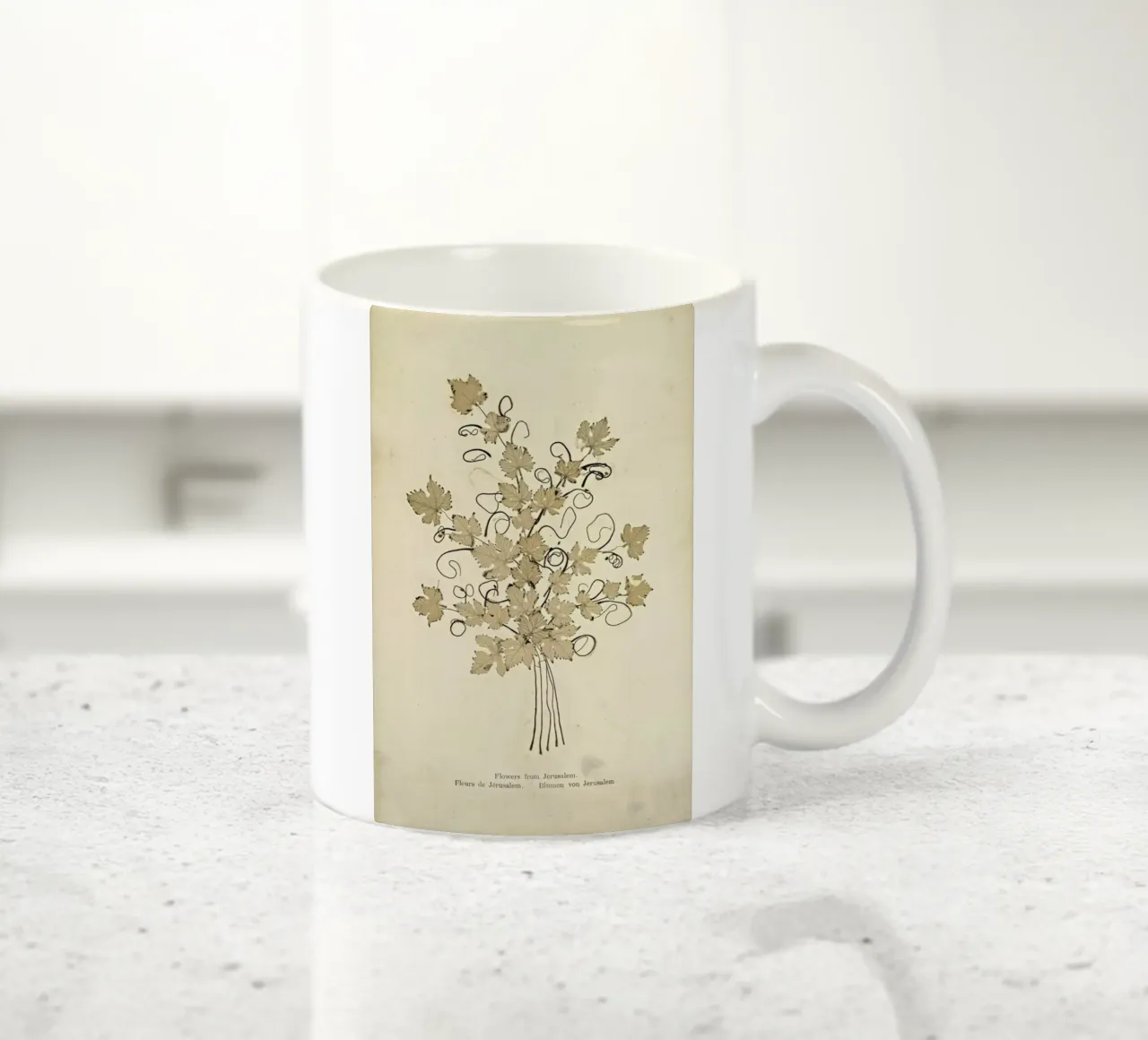 Flowers from Jerusalem Boulos, 1890s -Meo tazza in ceramica da Artokoloro Quint Lox Ltd