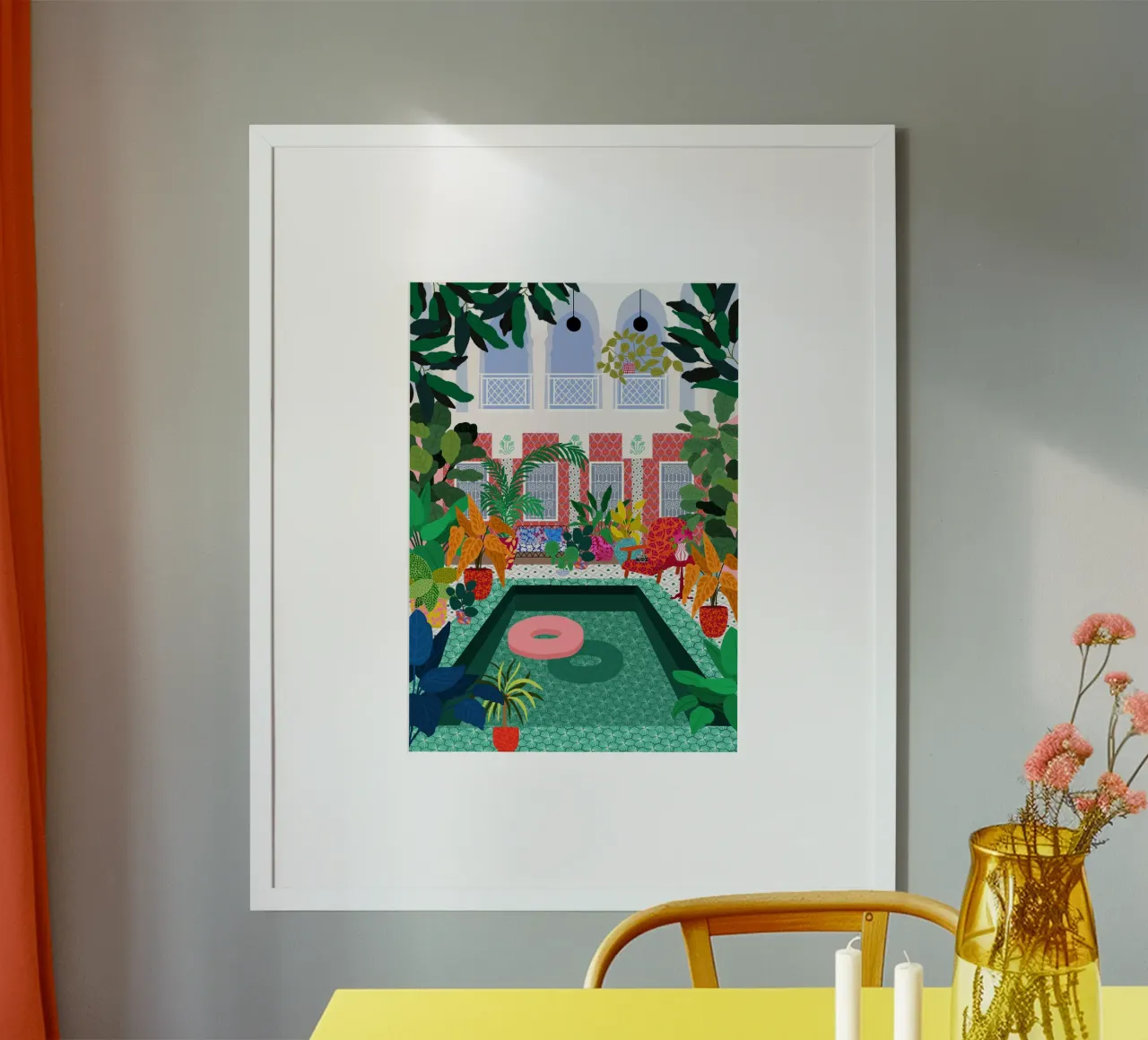Godersi la piscina poster con telaio in alluminio da Pictufy Sun & Spirit