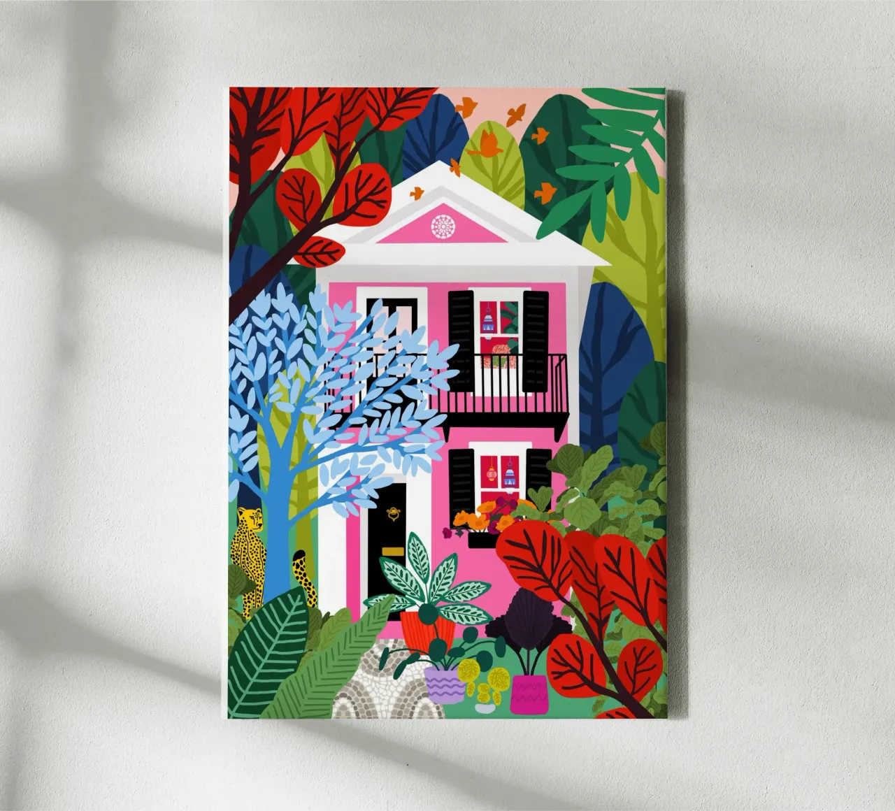 Haus in den Wäldern Leinwand mit Schattenfugenrahmen von Pictufy Sun & Spirit
