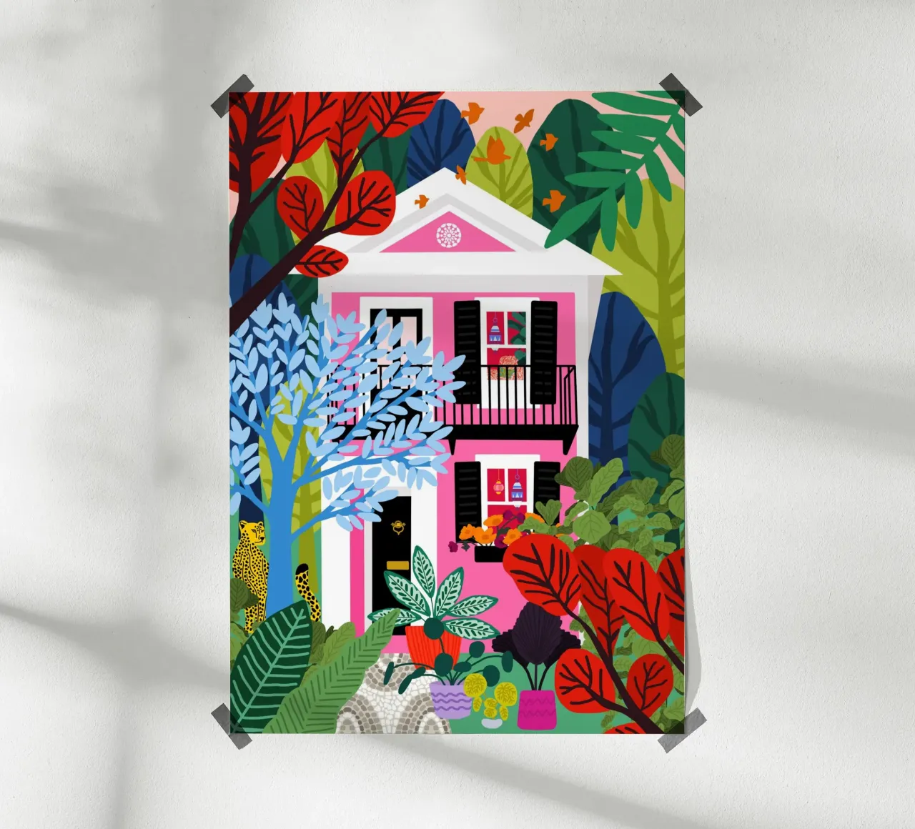Haus in den Wäldern Poster von Pictufy Sun & Spirit