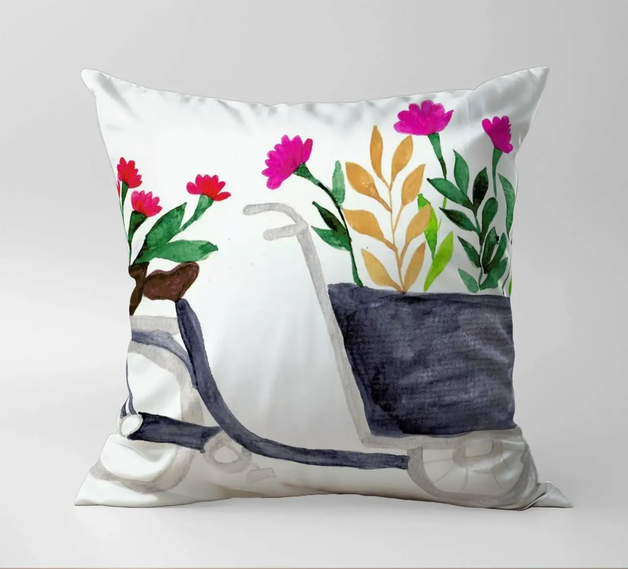 Flowers Delivery decorative cushion by Nathys_illustration
