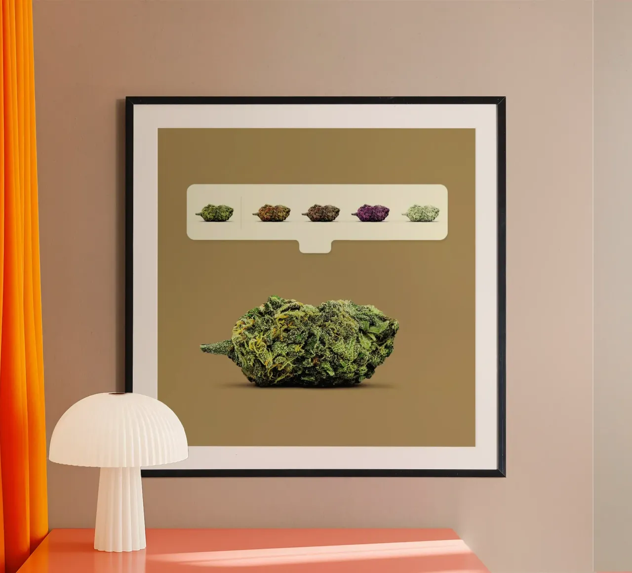 Weed Emoji poster con telaio in alluminio da suckertom