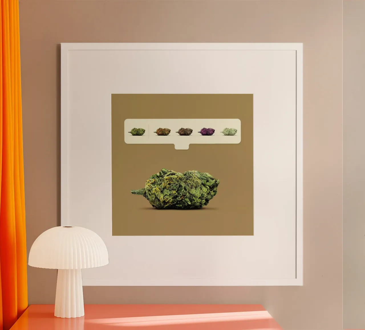 Weed Emoji poster con telaio in alluminio da suckertom