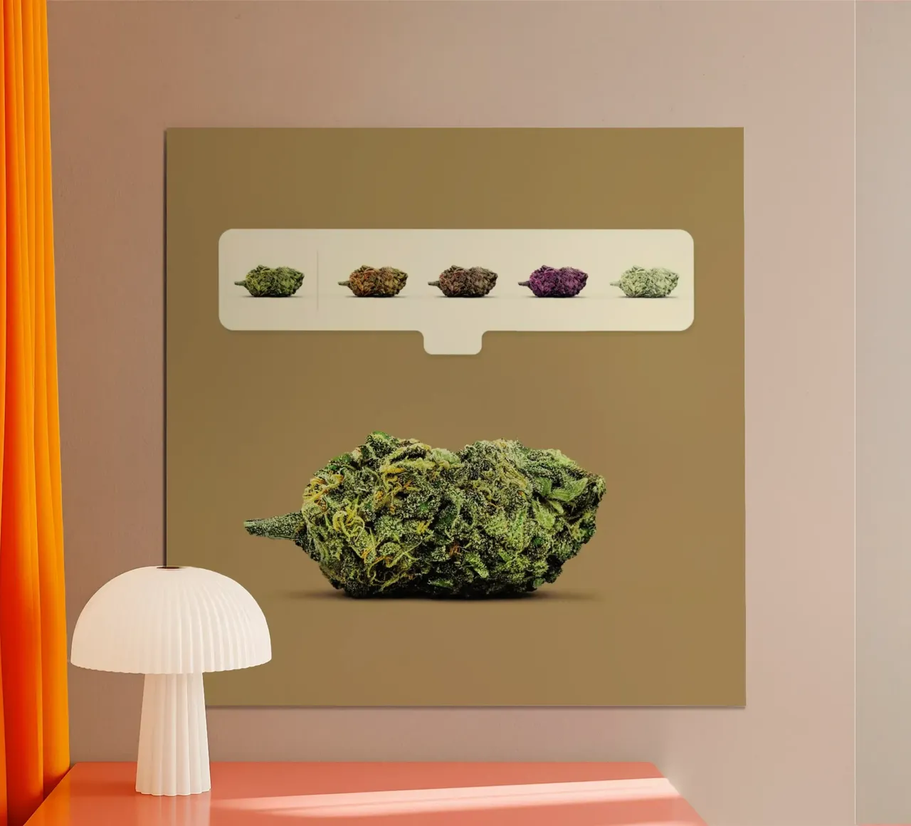 Weed Emoji poster con telaio in alluminio da suckertom