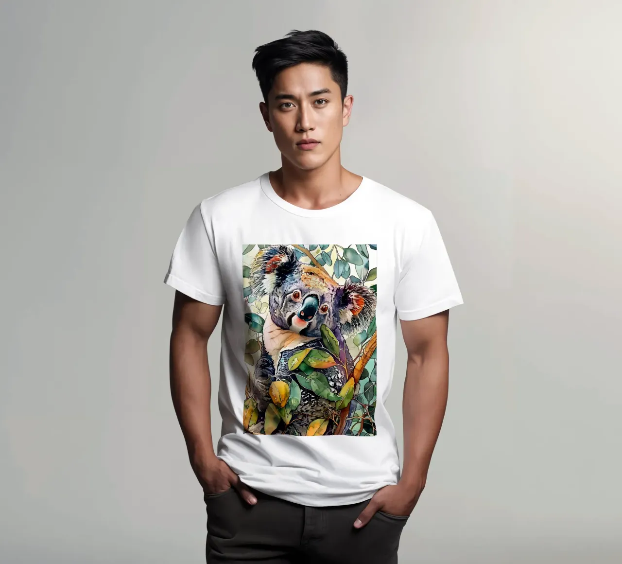 Koala beer dierenkunst t-shirt van Justyna Jaszke JBJart