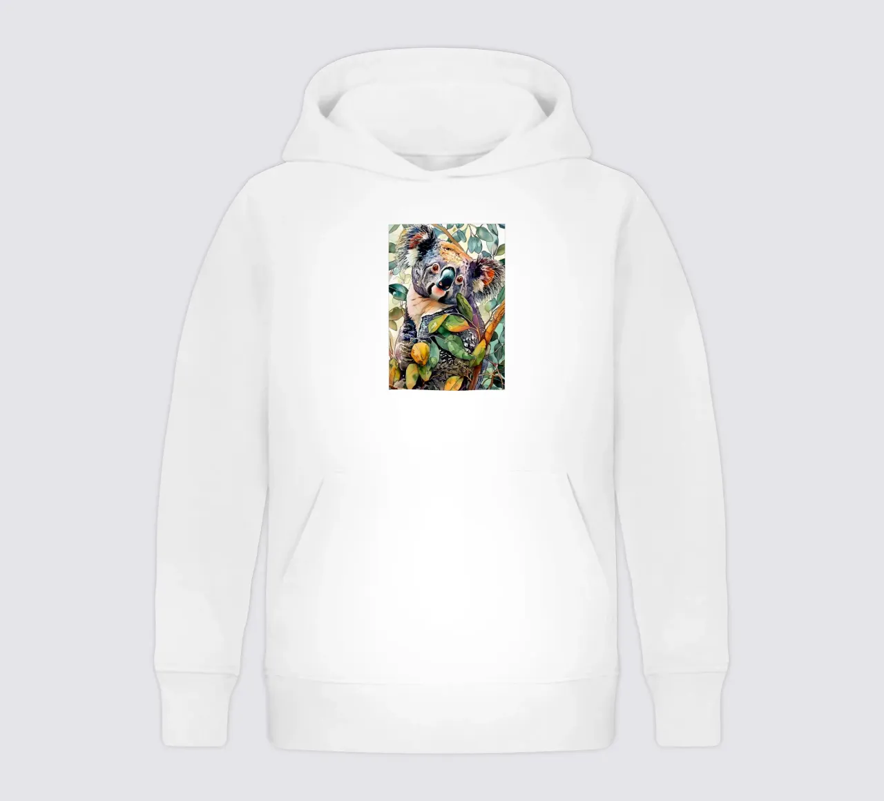 Koala bear animal art kids hoodie by Justyna Jaszke JBJart