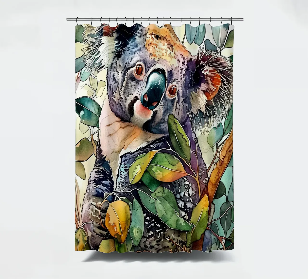 Koala bear animal art shower curtain by Justyna Jaszke JBJart