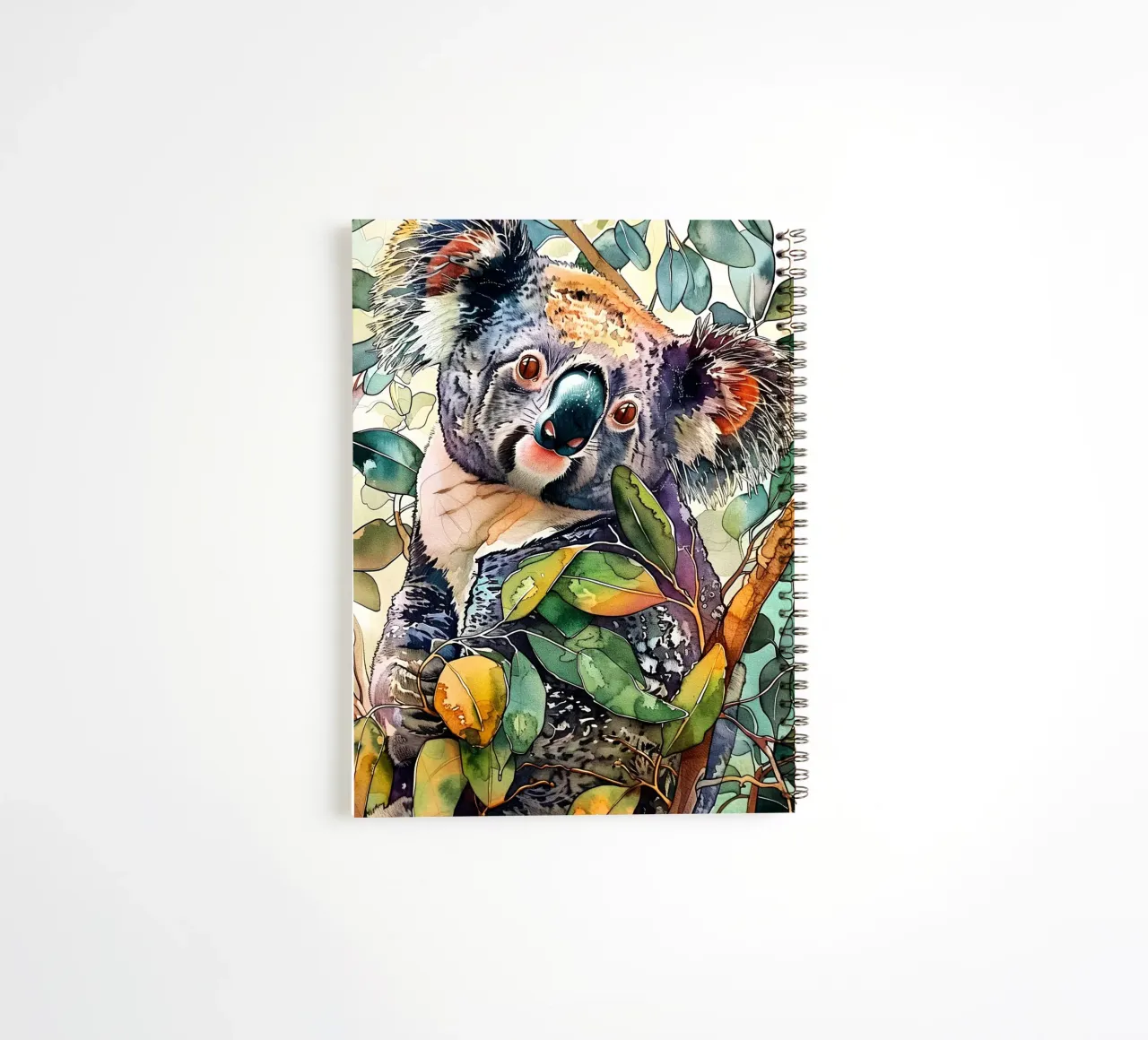 Koala beer dierenkunst notitieboek met spiraal van Justyna Jaszke JBJart