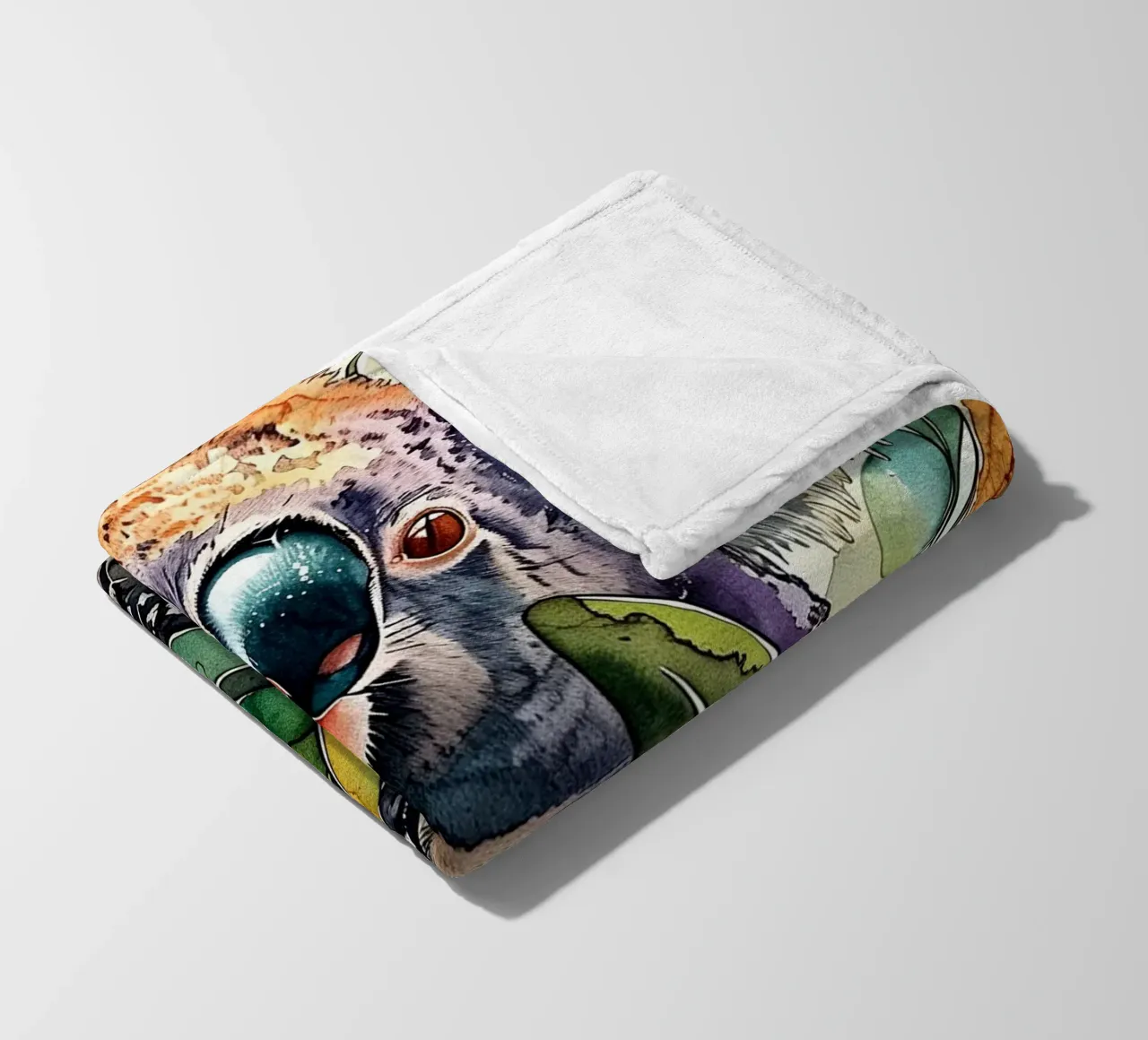 Koala bear animal art fleece blanket by Justyna Jaszke JBJart
