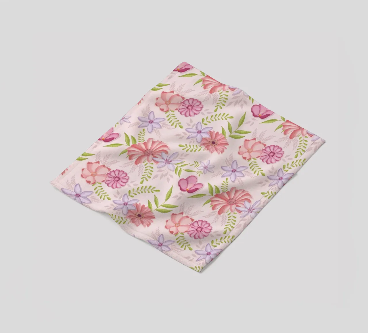 Motivo floreale in rosa con fogliame coperta in pile da CalliLetters